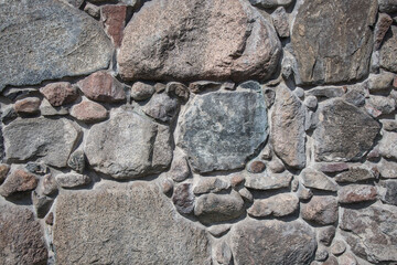 A wall made of large rocks with a grayish color