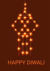 Glowing Diwali lantern artwork created with bright festive lights on dark background,
Diwali, lantern, lights, glowing, festival, decoration, holiday, celebration, illumination, hanging