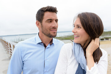 middle-aged couple at the coast