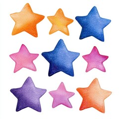 Obraz premium set of colorful stars isolated