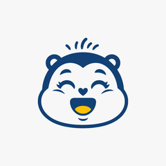 The flat design concept for the Cute Happiness expression cartoon character.