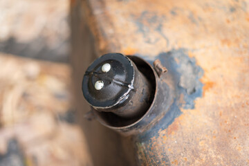 Inspection of industrial equipment close-up of a valve in a workshop setting detailed viewpoint mechanism