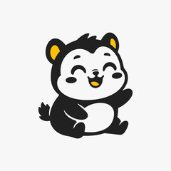 The flat design concept for the Cute Happiness expression cartoon character.