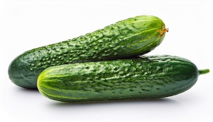Two Fresh Cucumbers Isolated On White Background
