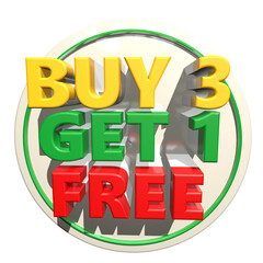 Buy 3 get 1 free sale promotion discount offer