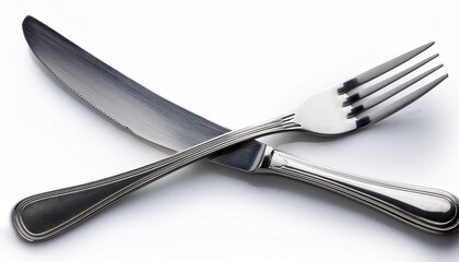 Knife And Fork Isolated On White Background