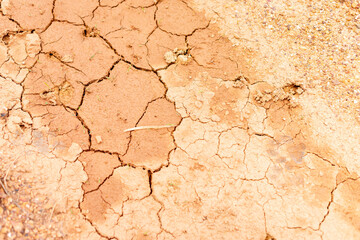 Dry earth cracks highlighting drought impact rural landscape nature aerial view environmental awareness