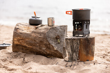 Cooking in nature using firewood and fire