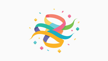Colorful confetti logo design featuring vibrant shapes and patterns, symbolizing celebration and joy..eps