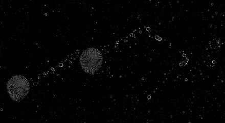 Abstract black background with patterned shapes and bokeh