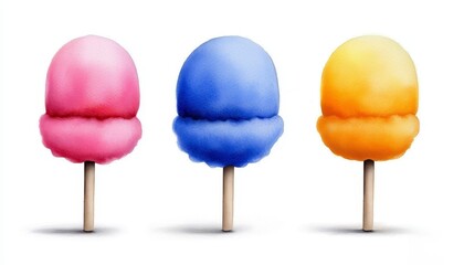 cotton candy clipart digital watercolor clipart illustration stock photo. Sweet treat graphic fluffy sugar art vibrant confection image painted dessert element intricate