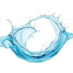 Obraz premium Water splash forming a circular shape on white background 