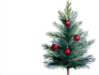 Decorated christmas tree New year Watercolor illustration Water color drawing. Festive evergreen holiday plant artistic xmas fir vibrant celebration image hand painted december