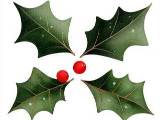 Festive Holly leaves pattern. Celebrate yuletide cheer with vibrant botanical design perfect for holiday decoration adding warmth and nature element to seasonal craft project ideal