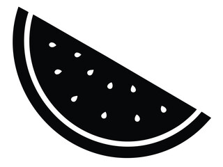 watermelon slice silhouette vector icon