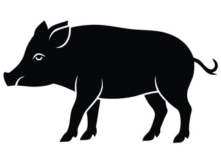 wild boar silhouette vector icon
