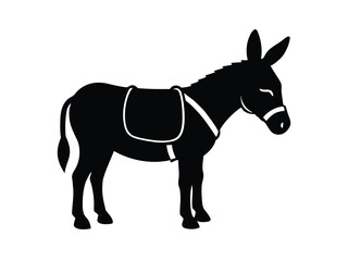 working mule silhouette vector icon