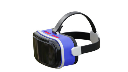 Realistic Rendering of a Modern Virtual Reality Headset in Vibrant Blue and Black Design