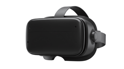 High-tech black VR goggles, a gateway to immersive virtual reality, gaming, and digital exploration for advanced entertainment and interactive experiences