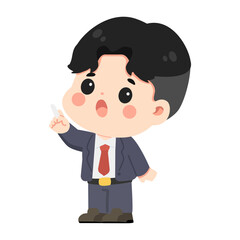 Cartoon Businessman with an Idea