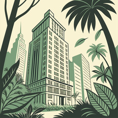 palm trees in the city