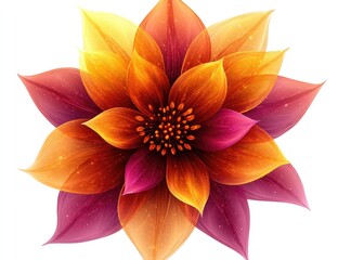 Fototapeta premium Vibrant flower illustration with layered petals and hues