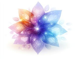 Fototapeta premium Colorful flower with light. Faded, ethereal. Shimmering