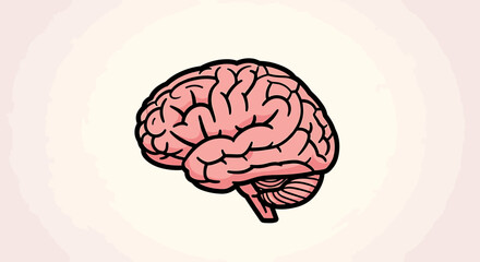 A stylized illustration of a human brain, emphasizing its complex structure and convolutions.