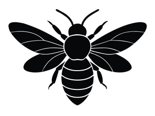 bee flying silhouette vector icon