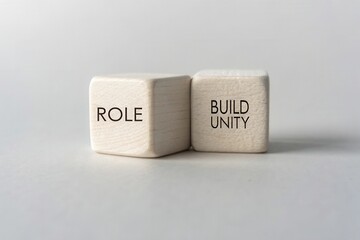 Two Wooden Blocks Featuring Role and Build Unity Text