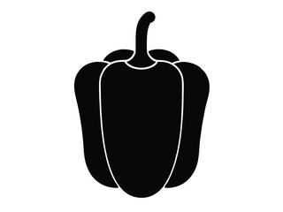 bell pepper silhouette vector icon