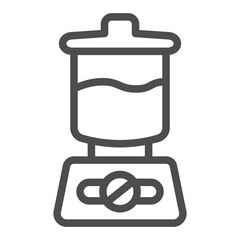 Electric mixer with toggle switch and buttons line icon, kitchen concept. Vector graphics. Mixer sign on white background, outline style icon for mobile or web design.