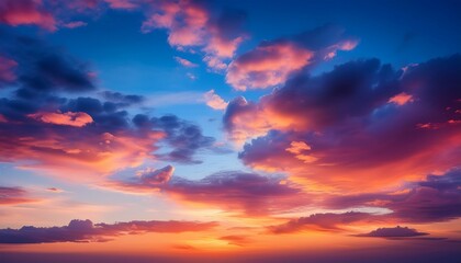 Obraz premium Sunset Colorful Clouds And Blue Sky Background