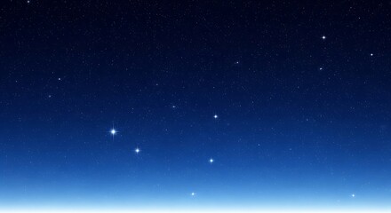 Naklejka premium A beautiful night sky filled with countless stars and a gradient of deep blue to lighter blue vacation background