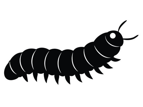 caterpillar crawling silhouette vector icon