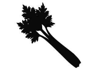 celery stalk silhouette vector icon © Suro