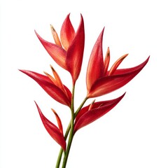 Vibrant red flower illustration, a botanical beauty that captivates the eye