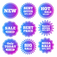 Vector labels for discounts and sales. Labels, stickers with text, and sale tags. Promo tag concept. Element for your design.