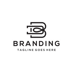 Modern initial letters B D BD DB with stylish intertwined lines pattern for professional business or corporate identity logo design