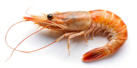 This shrimp, with its bright orange color and long antennae, showcases the natural freshness of seafood. Perfect for a variety of culinary creations, it highlights its texture and shape