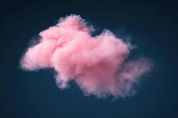 Fototapeta premium Pink, fluffy cloud with dispersing particles