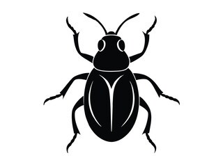 crawling beetle silhouette vector icon