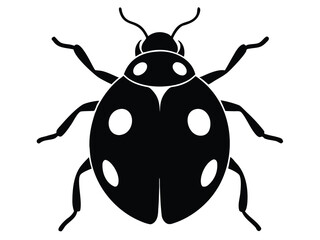crawling ladybug silhouette vector icon