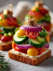 Festive Vegetable Ornament Sandwiches: Fresh and Creative Holiday Appetizers