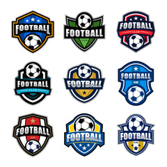 Obraz premium set of football logo badges and emblems