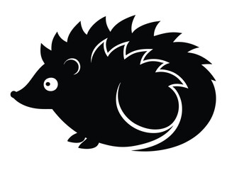 curled hedgehog silhouette vector icon