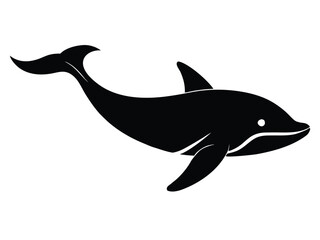 diving whale silhouette vector icon