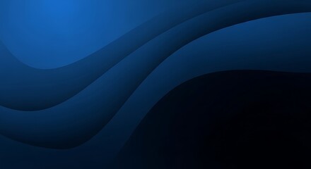 Abstract flowing waves of deep blue and dark navy gradients