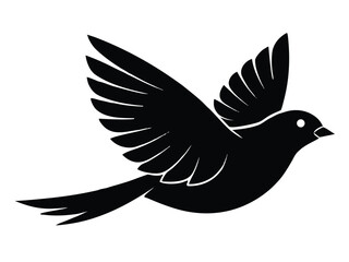 finch flying silhouette vector icon