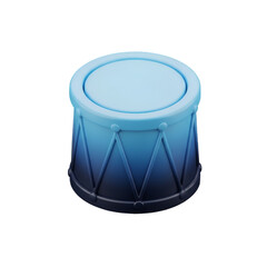 Light blue drum with dark blue gradient, isolated on transparent background